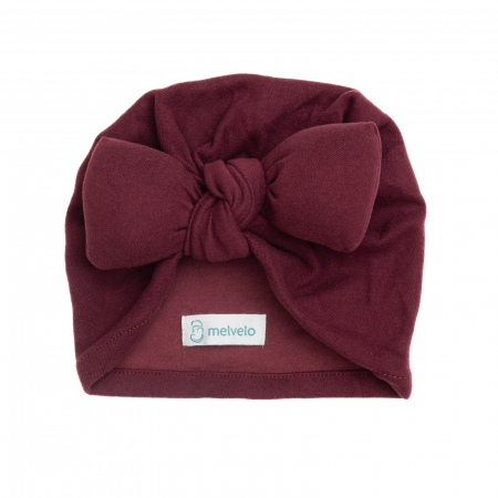 Articole de sezon - Turban bebelusi cu funda, casmir, Melvelo, Soft - Ruby