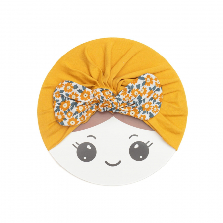 Turban bebelusi cu funda, poliester, Melvelo, Flower - Honey Bee [1]