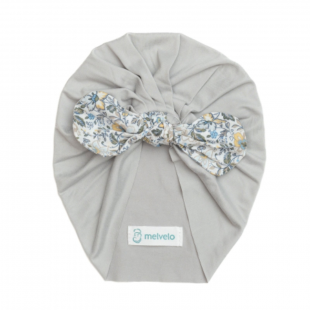 Turbane bebe - Turban bebelusi cu funda, poliester, Melvelo, Flower - Sand