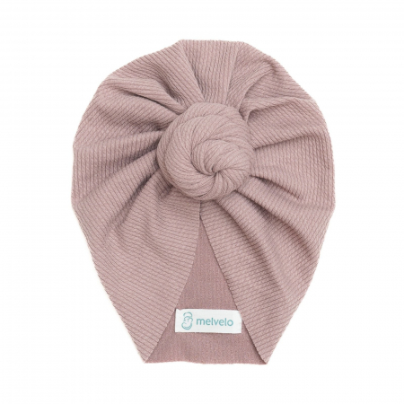 Accesorii copii - Turban bebelusi Donut, bumbac, Melvelo, Rope - Dusky Lilac