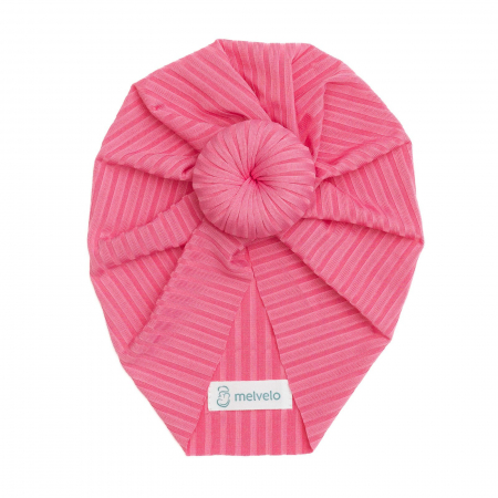 Turban bebelusi Donut, poliester, Melvelo Stripe - Fuchsia