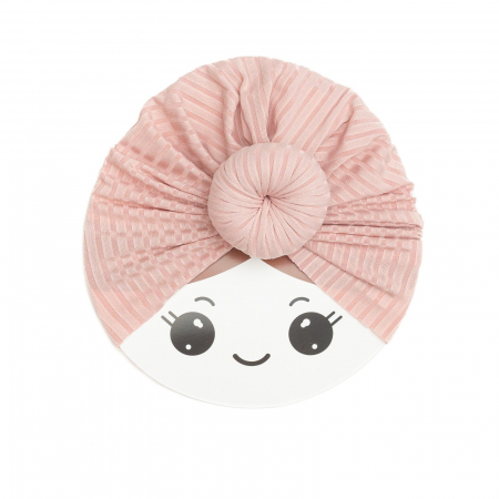 Turban bebelusi Donut, poliester, Melvelo Stripe - Peach [1]