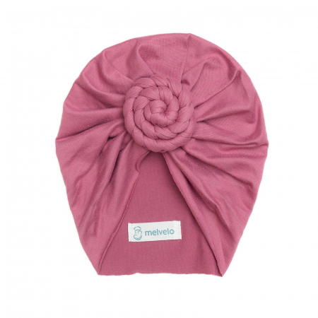 Accesorii copii - Turban bebelusi Donut, spandex, Melvelo, Rose - Coral
