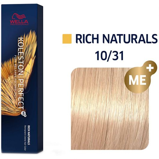 Vopsea De Par Wella Professionals Koleston Perfect Me 10/31 Blond Luminos Deschis Auriu Cenusiu 60 ml [2]