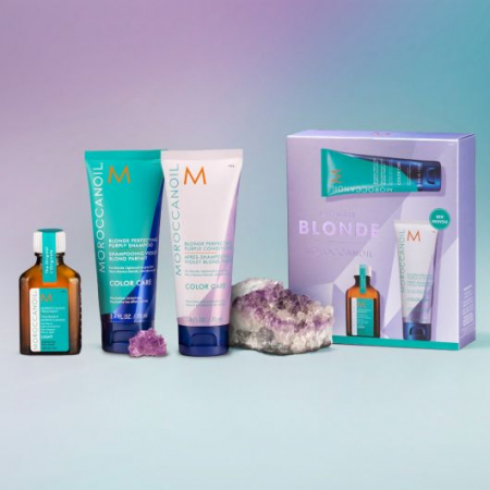 Sampon par - Set Moroccanoil Ultimate Blonde Perfecting Purple Minisizes 2x70ml 1x25ml