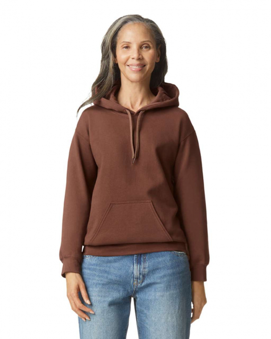 Hanorac cu interior Fleece si gluga maro [2]