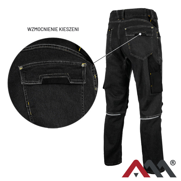 Pantaloni de lucru NEO Jeans Stretch Slim negri [4]