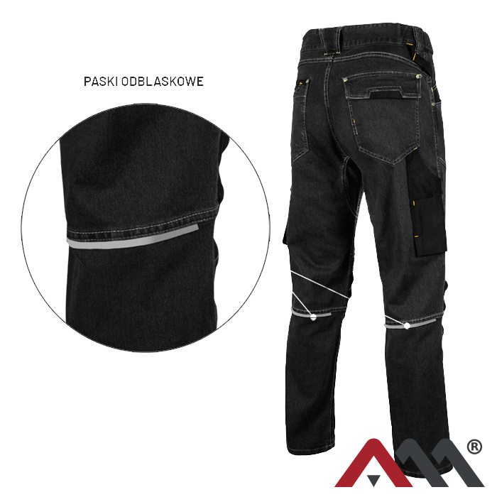Pantaloni de lucru NEO Jeans Stretch Slim negri [3]
