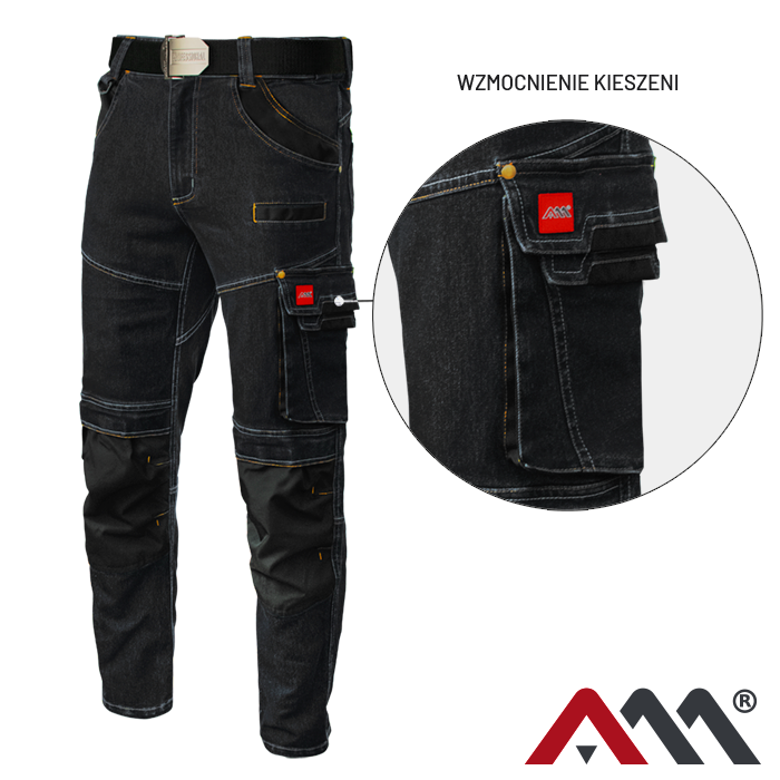 Pantaloni de lucru NEO Jeans Stretch Slim negri [5]