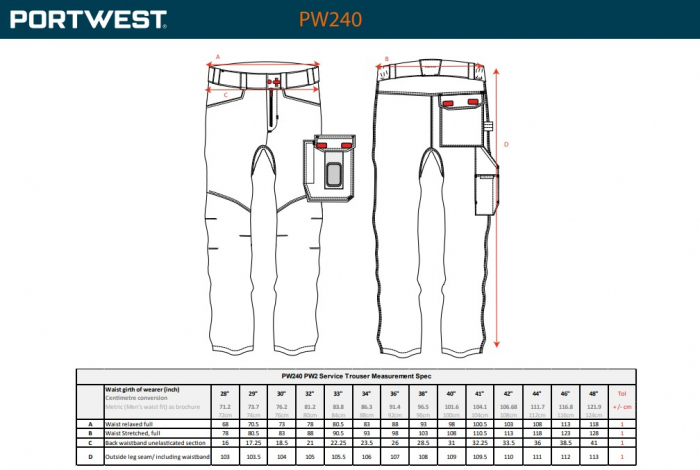 Pantaloni talie de lucru Service PW240 [2]