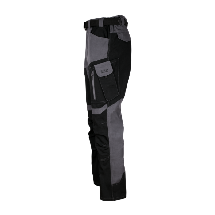 Pantaloni talie din material Ripstop gri cu negru [2]