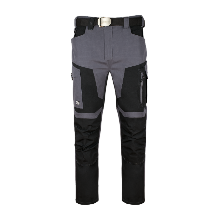Pantaloni talie din material Ripstop gri cu negru [3]