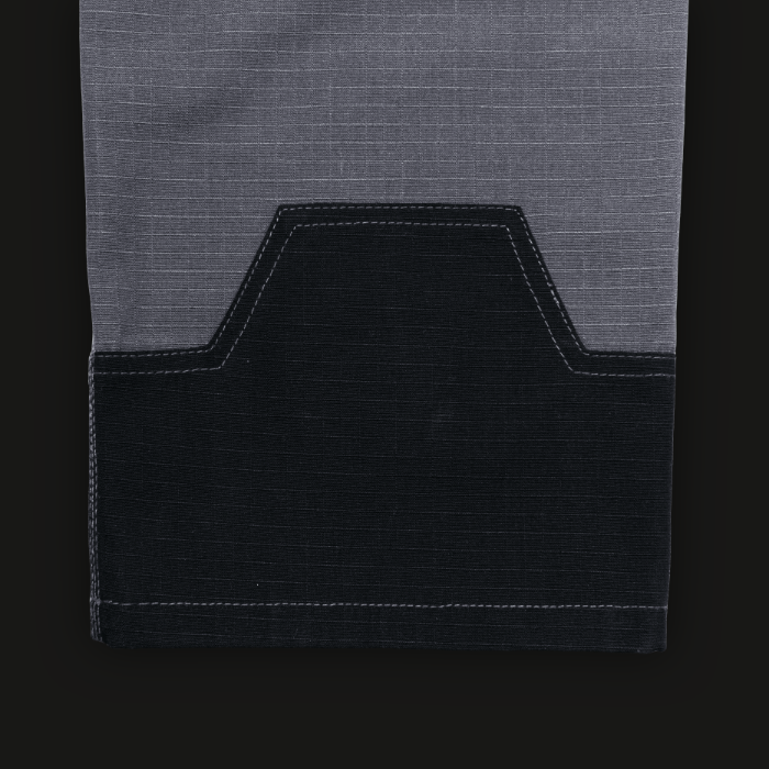 Pantaloni talie din material Ripstop gri cu negru [6]