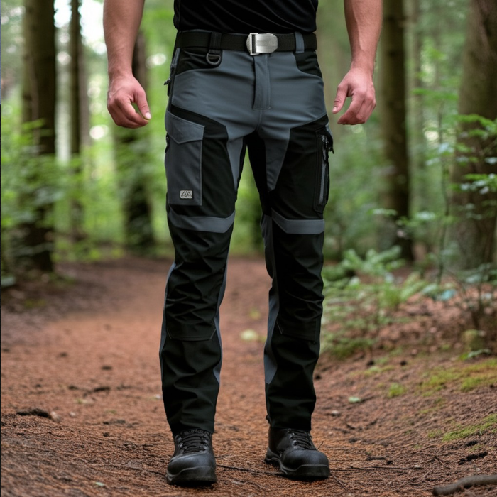 Pantaloni talie softshel de vara gri cu negru [3]