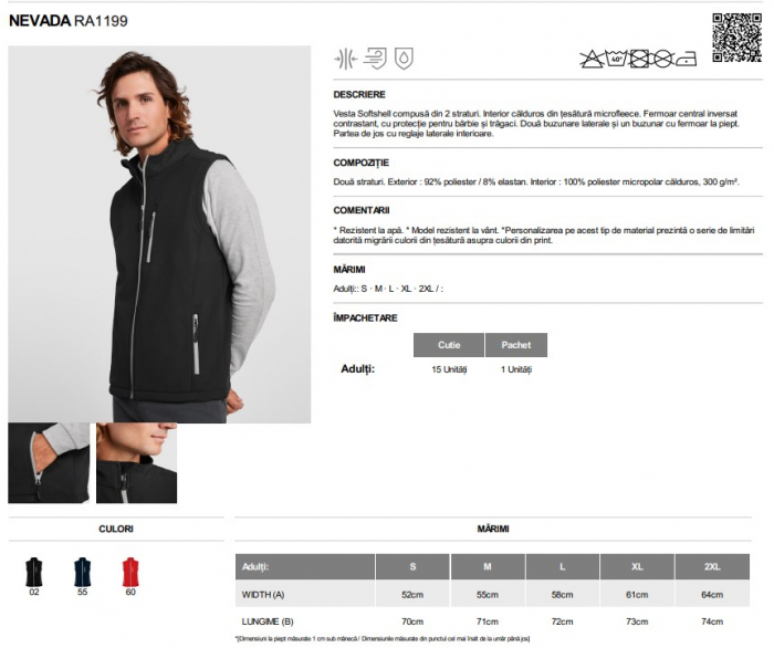 Vesta Softshel din 2 straturi cu interior polar cu benzi reflectorizante rosu [5]
