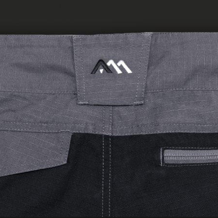 Pantaloni talie din material Ripstop gri cu negru [9]