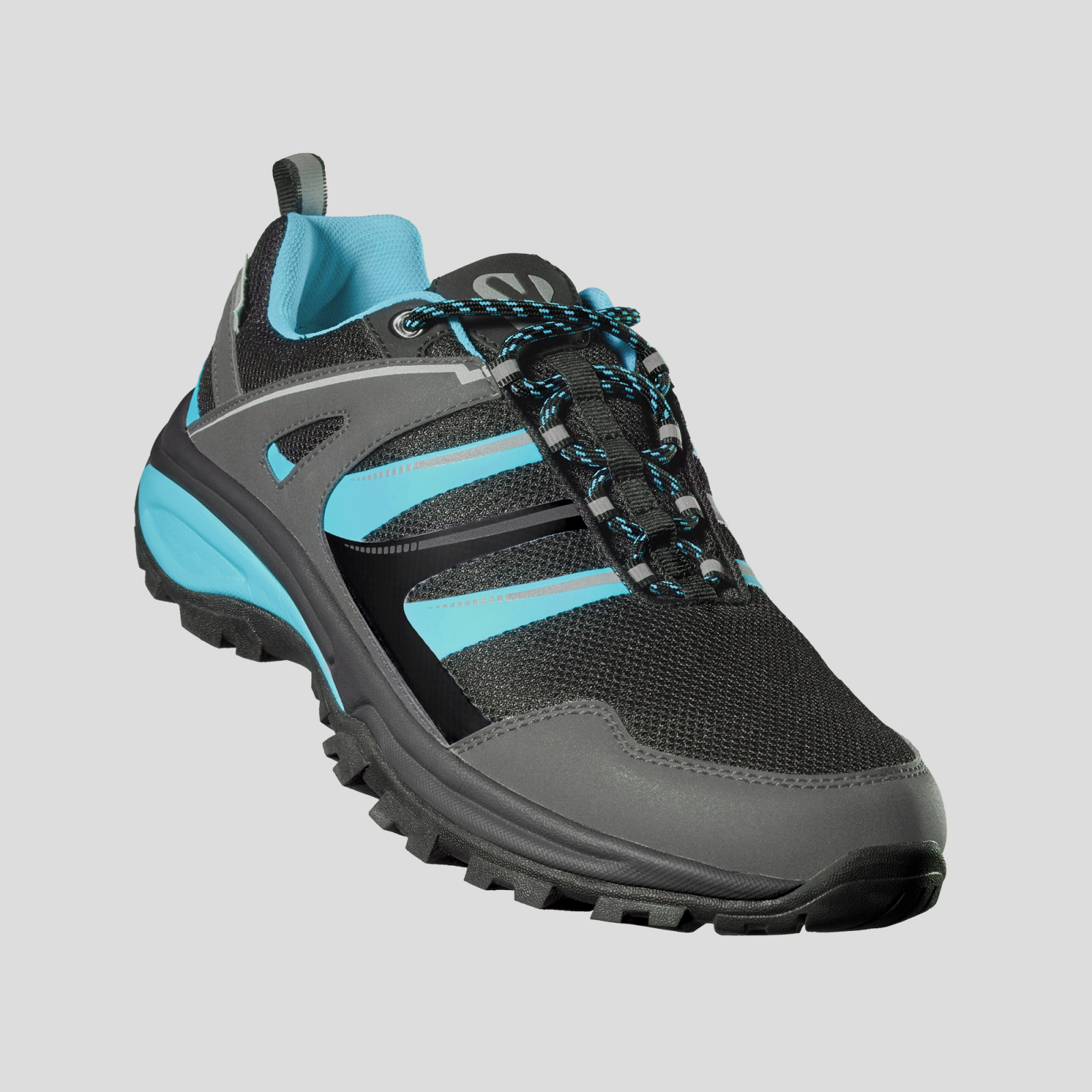 Our company Continuous inference Adidasi sport pentru trekking cu detalii reflectorizante negru/albastru