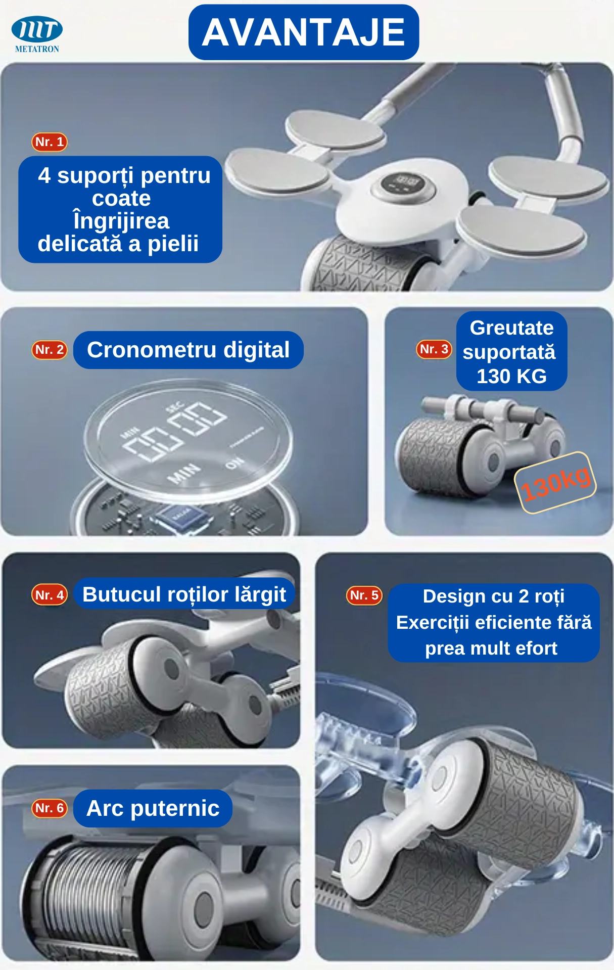 Roata pentru abdomen METATRON ABS ROLLER [8]