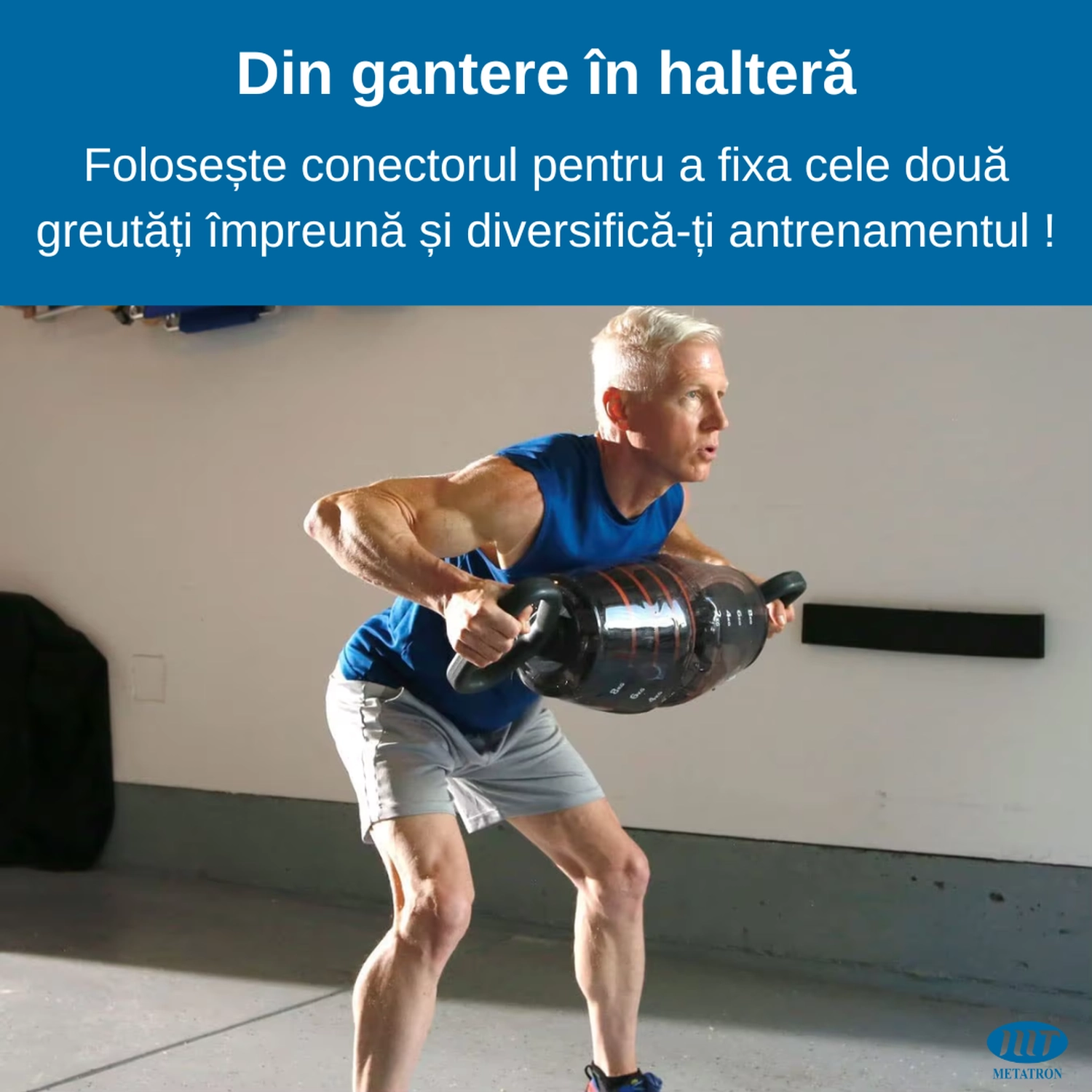 Set 2 Gantere gonflabile tip Kettlebell, cu apă, 1-7 kg, transformabile în halteră, pentru antrenamente fitness acasă [9]