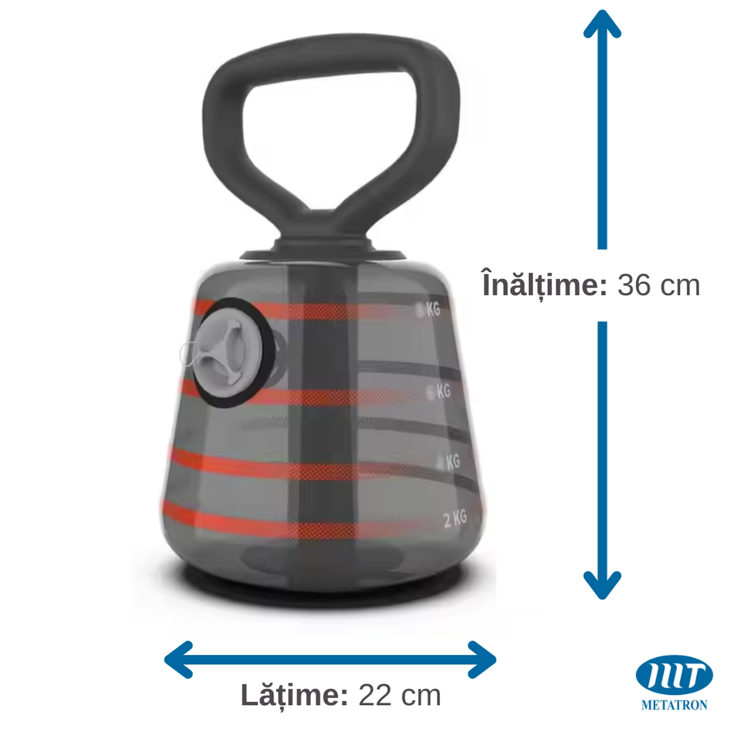 Set 2 Gantere gonflabile tip Kettlebell, cu apă, 1-7 kg, transformabile în halteră, pentru antrenamente fitness acasă [17]