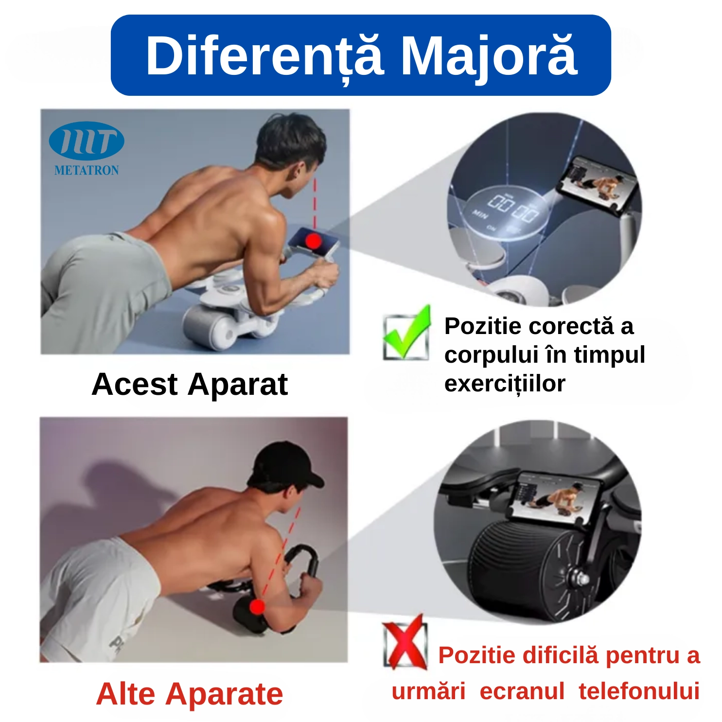 Roata pentru abdomen METATRON ABS ROLLER [6]