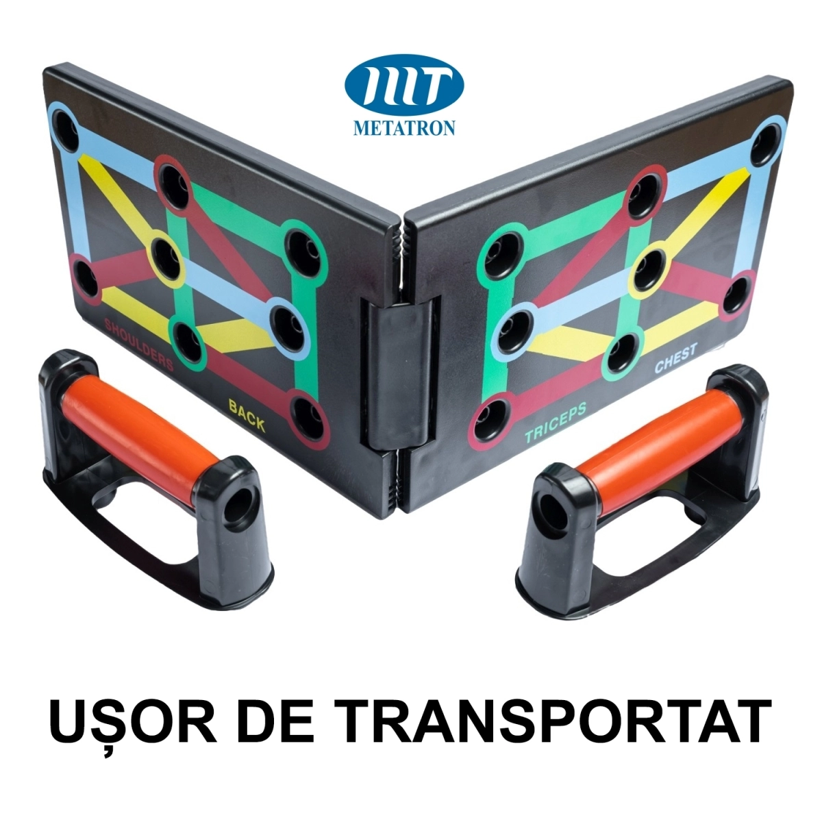 Placa pentru flotări pe bază de culori cu mânere METATRON SMART PUSH-UPS [11]