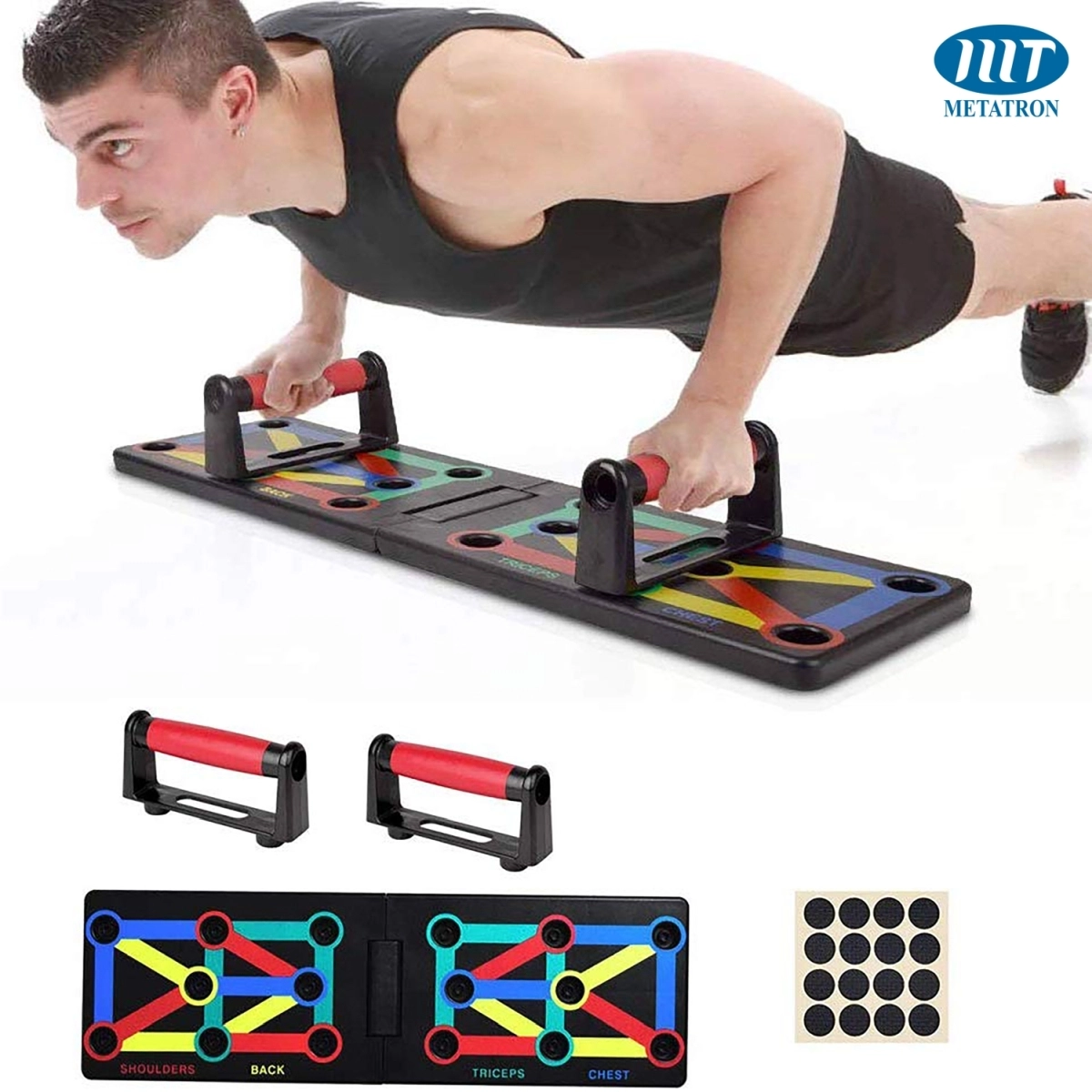 Placa pentru flotări pe bază de culori cu mânere METATRON SMART PUSH-UPS [8]