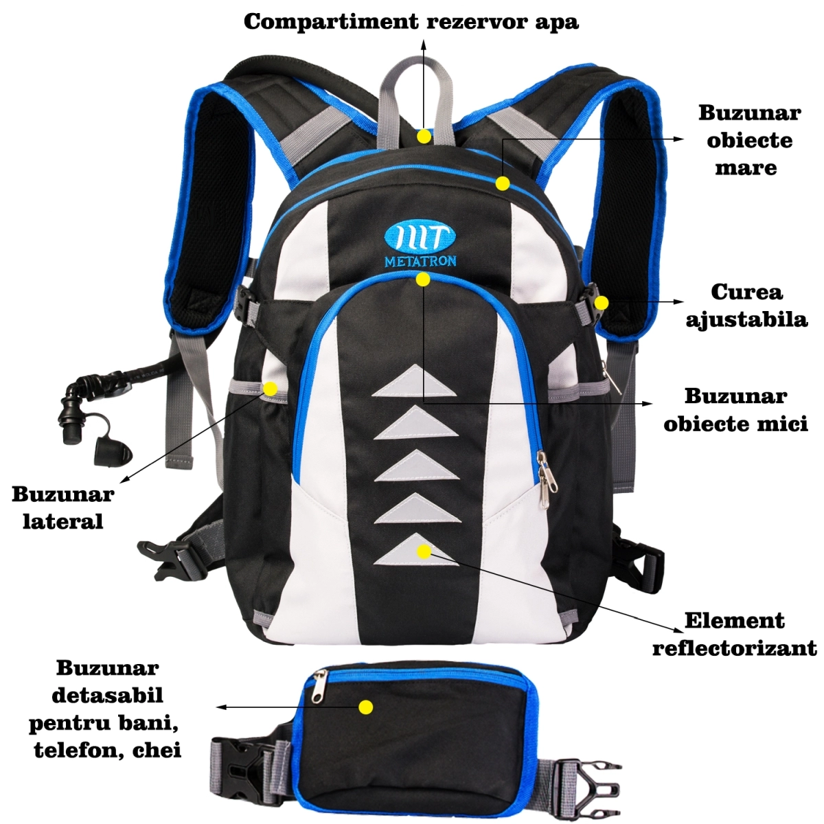 Rucsac Hidratare Multifunctional 17L cu Rezervor Apa 2L - METATRON [9]