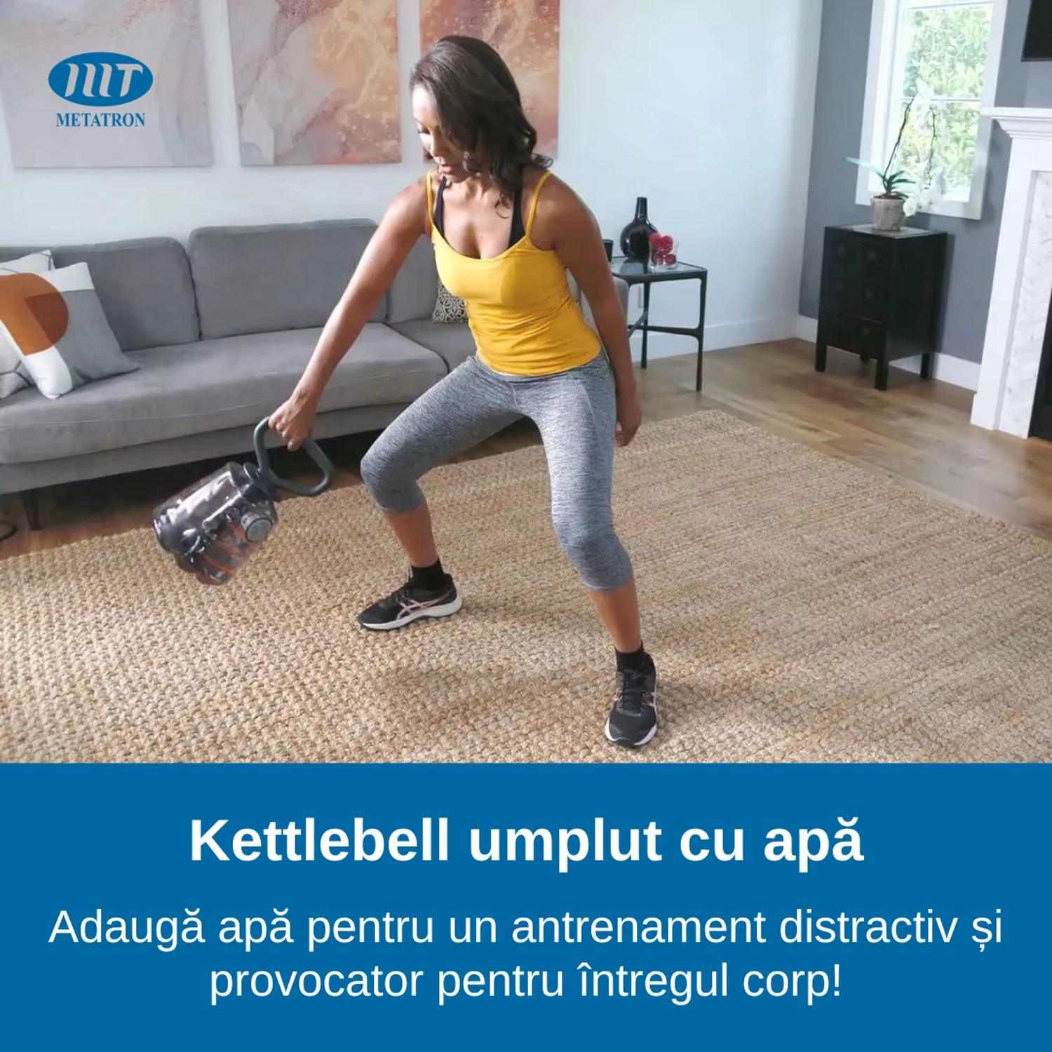 Set 2 Gantere gonflabile tip Kettlebell, cu apă, 1-7 kg, transformabile în halteră, pentru antrenamente fitness acasă [3]