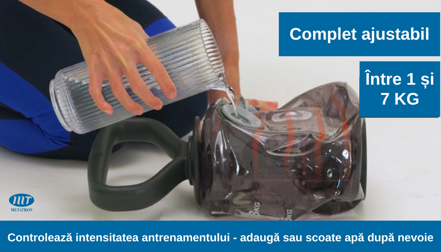 Set 2 Gantere gonflabile tip Kettlebell, cu apă, 1-7 kg, transformabile în halteră, pentru antrenamente fitness acasă [4]