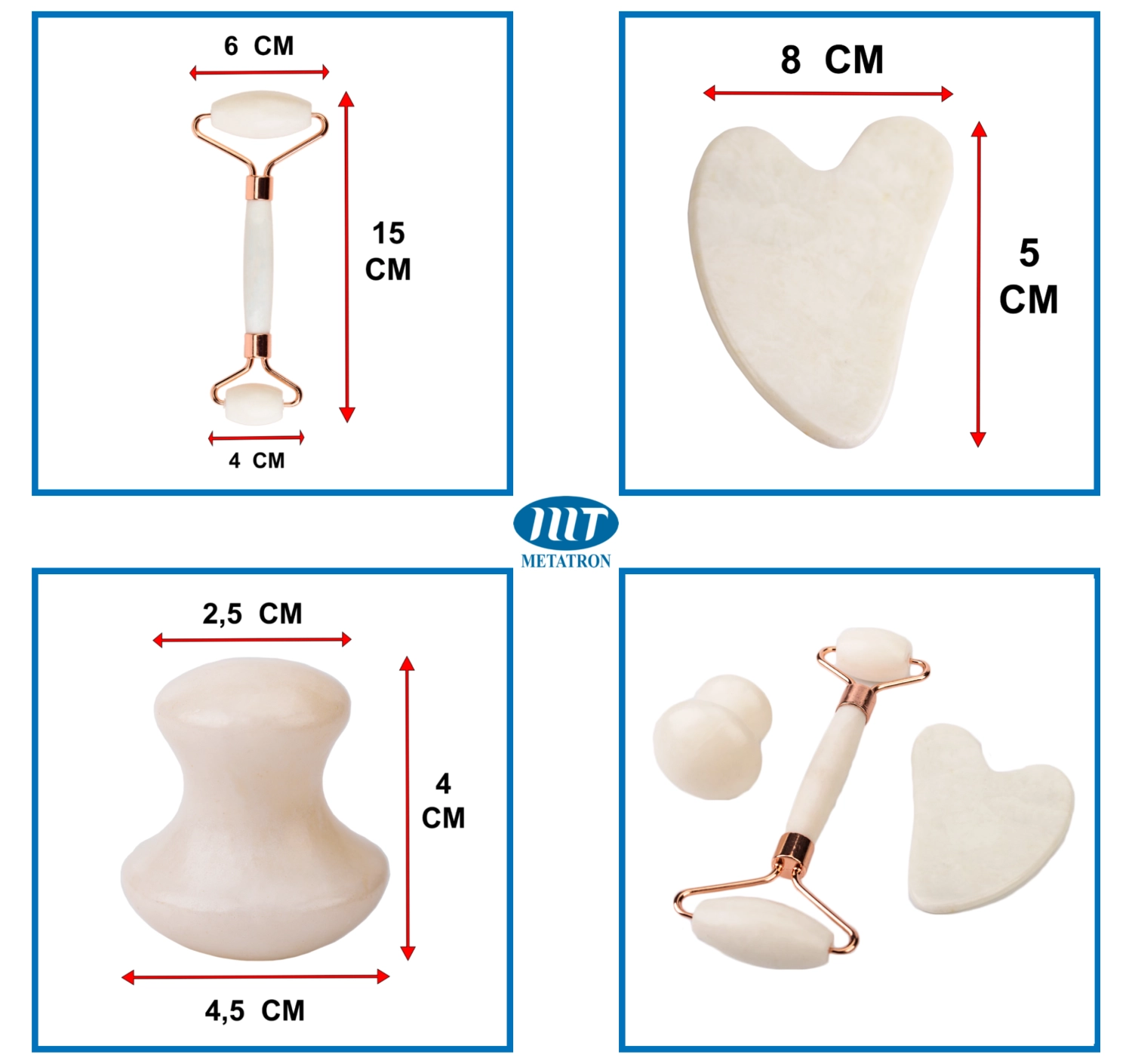Set 3 piese din jad alb [13]