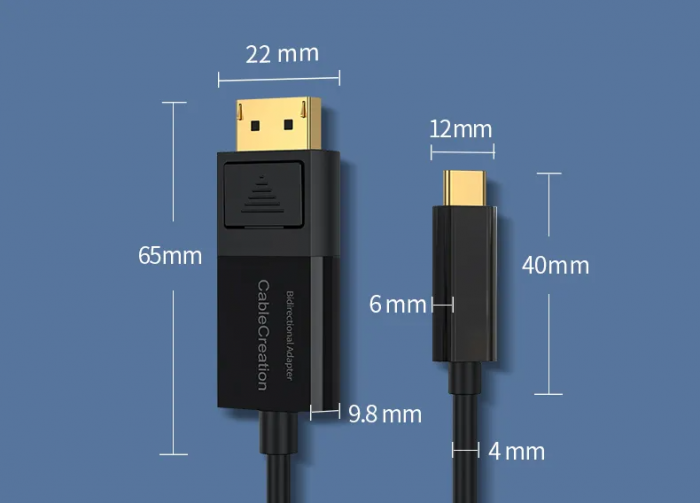 Cablu USBC - DisplayPort DP 1.4, 8K Bi-Directional DisplayPort to USBC, HDR 8K@60Hz, 4K@144Hz/120Hz, 2K/144Hz/165Hz [9]