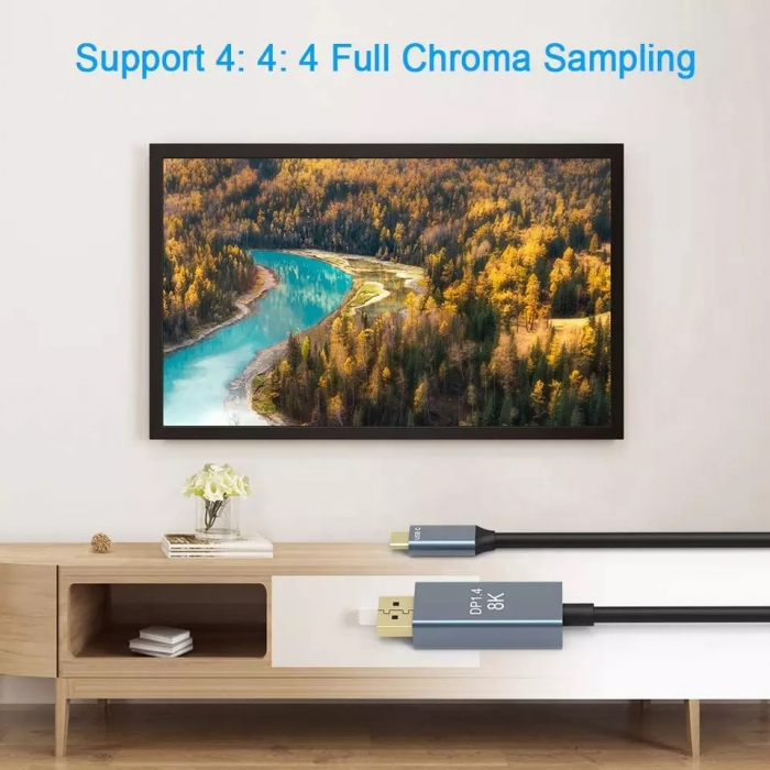 Cablu USBC Displayport DP1.4, 8K 60Hz, 1.8m USB 3.1 Type C Thunderbolt 3 la Display Port [5]