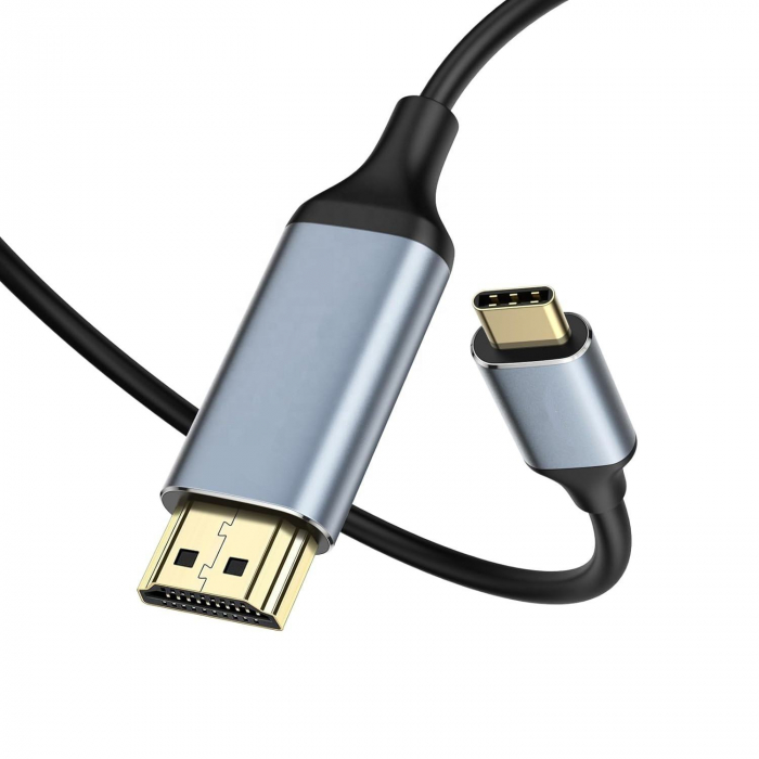 Cablu USBC HDMI 2.1,  8K 60Hz, 4K 144Hz, 120Hz, 1080P 240Hz UHD, HDR , 48Gbps, ,1.8 metri, RikBo® [1]
