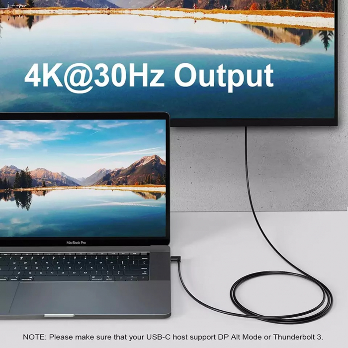 Cablu USBC HDMI 4K 30Hz, 1.8m USB 3.1 Type C Thunderbolt 3, 4 [4]