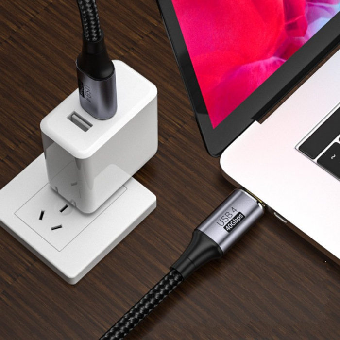 Cablu Video 8K 60HZ USB-C USB4 cu E-Mark Chipset, 100W 5A, 40Gbps , 1.8 metri [5]