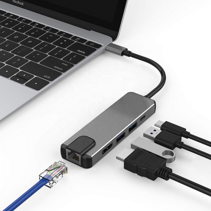 Docking Station USBC 5 in 1 RikBo® Plug & Play [4]