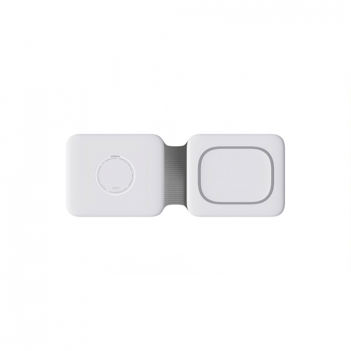 Incarcator Wireless Magsafe 3 in 1, Magsafe Duo, FastCharge 15W, Statie de incarcare Magsafe Duo, marca Rikbo, compatibil cu Iphone, Airpods Pro, Apple Watch, Samsung, Huawei, Xiaomi, Oppo, Alb [2]