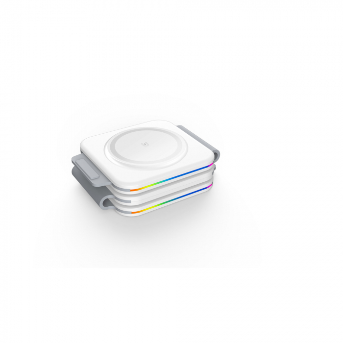 Incarcator Wireless Magsafe 3 in 1, Pliabil, FastCharge 15W, Statie de incarcare cu Magsafe, compatibil cu Iphone, Samsung, Huawei, Oppo, Xiaomi, Apple Watch, Airpods Pro, Galaxy Buds, TWS [3]