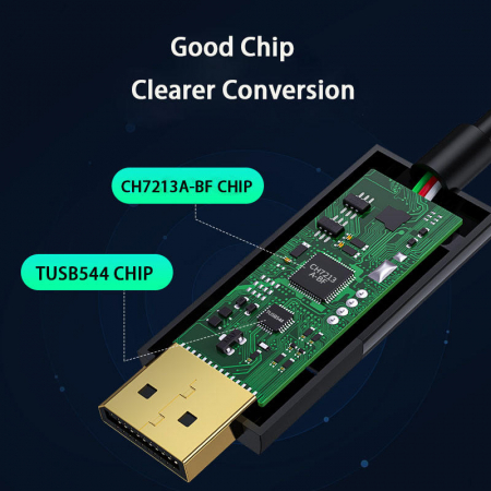 Cablu USBC - DisplayPort DP 1.4, 8K Bi-Directional DisplayPort to USBC, HDR 8K@60Hz, 4K@144Hz/120Hz, 2K/144Hz/165Hz [1]