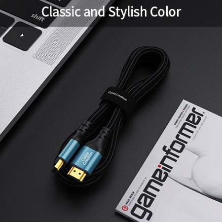 Cablu HDMI 2.1 tata-tata,  Certificat, CableCreation®, 8K@60HZ,  4K/2K@120Hz, HDCP 2.2, eARC, Aurora Blue [4]