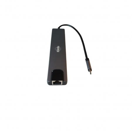 Hub USBC 8 in 1 RikBo® USB Type-C la 1 x USB-C - Power Delivery, 1 x USB 3.1 Type C, 2 x USB 3.0, 1 x 4K HDMI, 1 RJ45 10M/100M Ethernet, 1 x SD Card, 1 x TF Card slot [1]