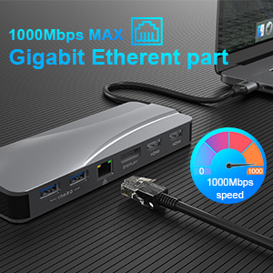 Hub USBC 14 in 1 TypeC RikBo®, 1x 10/100 Mbps RJ45, 2x 4k HDMI, 1x Dysplay Port, 3x USB3.0 , 2xUSB2.0, 1x TypeC Data Port, 1x TypeC PD Port, 1 x AUX Port, 2x SD/TF  [7]