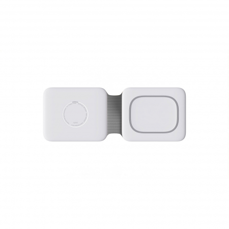 Incarcator Wireless Magsafe 3 in 1, Magsafe Duo, FastCharge 15W, Statie de incarcare Magsafe Duo, marca Rikbo, compatibil cu Iphone, Airpods Pro, Apple Watch, Samsung, Huawei, Xiaomi, Oppo, Alb [1]