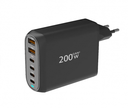 Statie de incarcare 160W GaN3, 6 Porturi QC2.0, QC3.0, PD, PD 3.0 Incarcare rapida USB Type-C pentru Smartphone, MacBook Pro, Laptop, iPad, Samsung Galaxy, iPhone, RiKbo® [1]