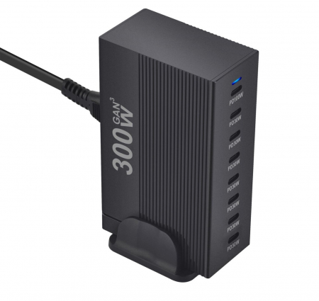 Statii de Incarcare Laptop & Telefon - Statie de incarcare 300W GaN3 8 in 1, Fast Charging USB-C PD, 100W + 30W Incarcare rapida USB Type-C pentru Smartphone, Laptop, Samsung Galaxy, Apple Universal RiKbo®