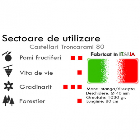 Foarfecă de ramuri profesională Troncarami Castellari, 80 cm [2]