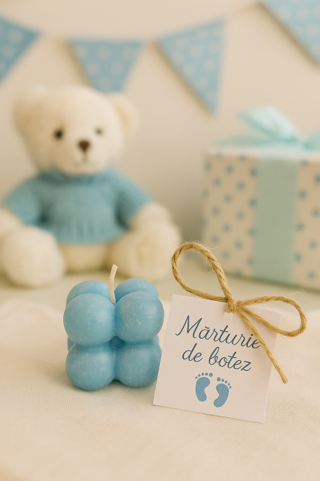 Lumanare bubble 4x4 cm Albastru [1]