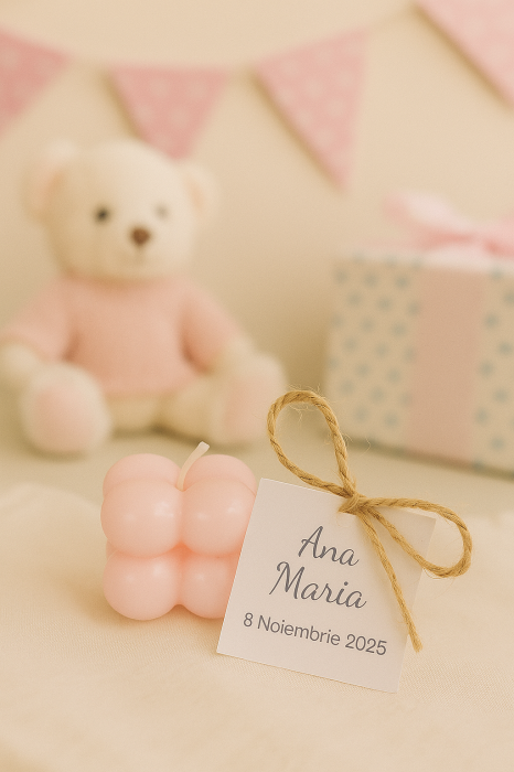 Lumanare bubble 4x4 cm Roz [1]