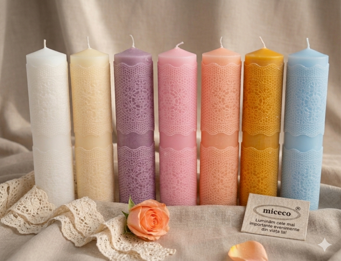 Lumanare dantelata Miceco D5.6xH28 cm [2]